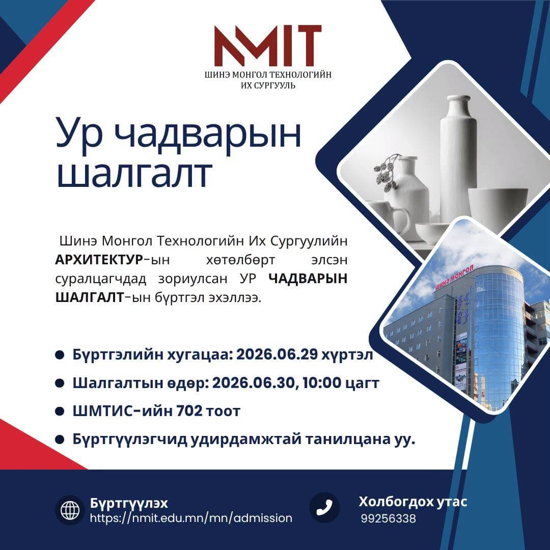 АРХИТЕКТУР ХӨТӨЛБӨРӨӨР ЭЛСЭГЧДЭД ЗОРИУЛСАН УР ЧАДВАРЫН ШАЛГАЛТ